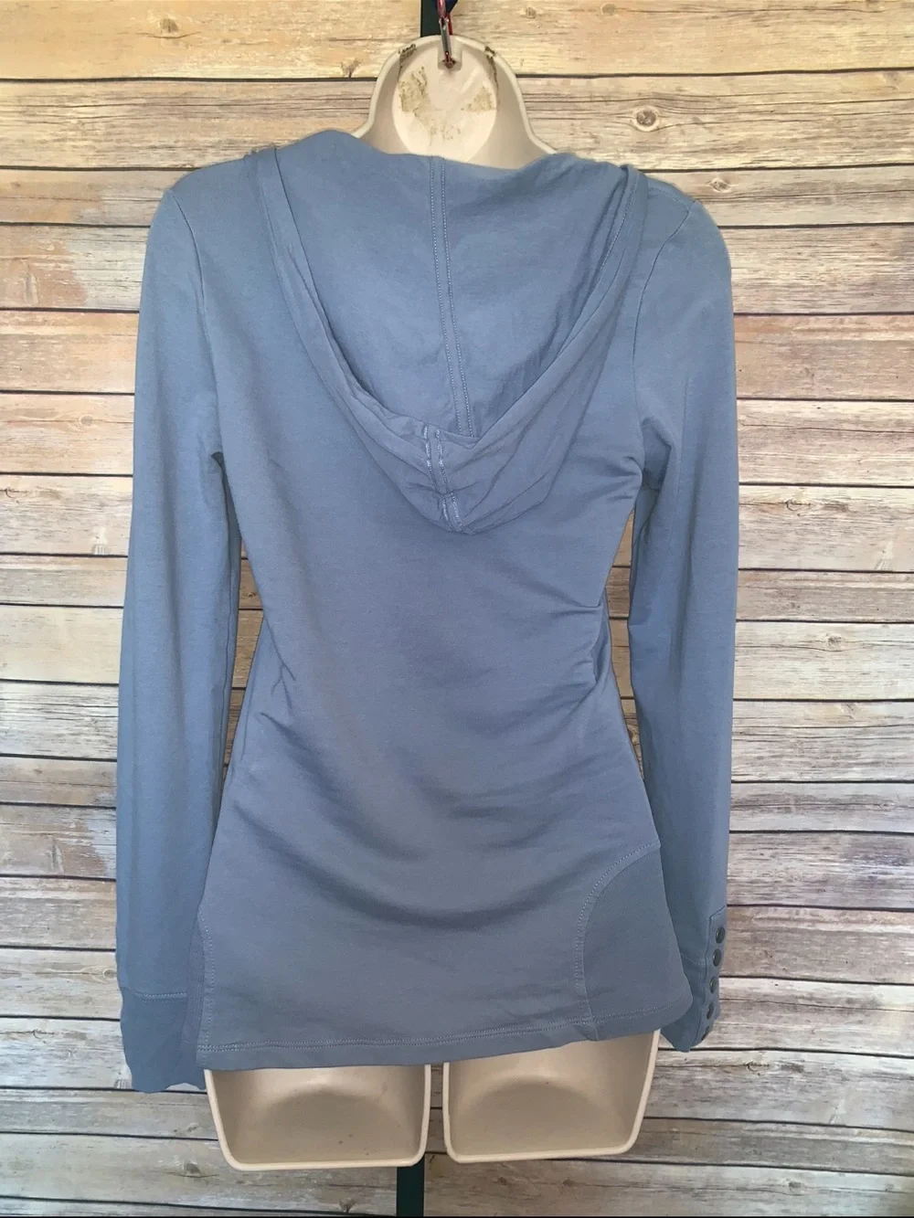 BCBG Paris Scoop Neck Hooded Long-Sleeve Top - Size Small